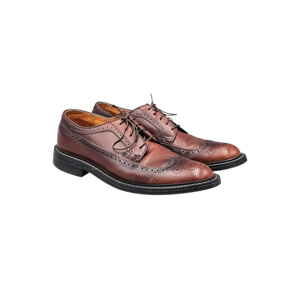 Stuart Mcguire Men's Size 10 G VTG Brown Pebbled Leather Longwing Dress Shoes